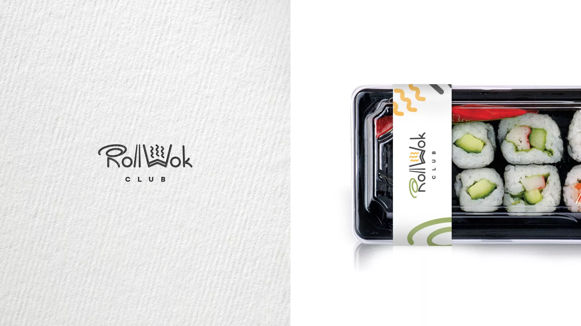 Разработка наклеек для суши-бара «Roll Wok Club» в Приозерске